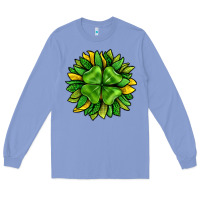 Colony Blue St. Patricks Sunflower With Clover Long Sleeve Tee - BundleAndBundleShop