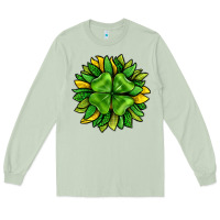 Matcha St. Patricks Sunflower With Clover Long Sleeve Tee - BundleAndBundleShop