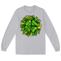 Moon Dust St. Patricks Sunflower With Clover Long Sleeve Tee - BundleAndBundleShop
