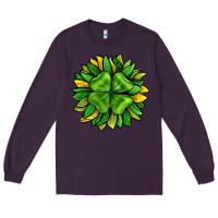 Plum St. Patricks Sunflower With Clover Long Sleeve Tee - BundleAndBundleShop