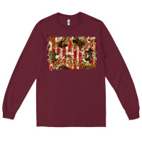 Burgundy america, cowhide, leopard backgraund Long Sleeve Tee - JahusDesignShop