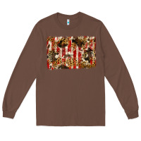 Chestnut america, cowhide, leopard backgraund Long Sleeve Tee - JahusDesignShop