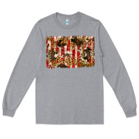 Heather Grey america, cowhide, leopard backgraund Long Sleeve Tee - JahusDesignShop