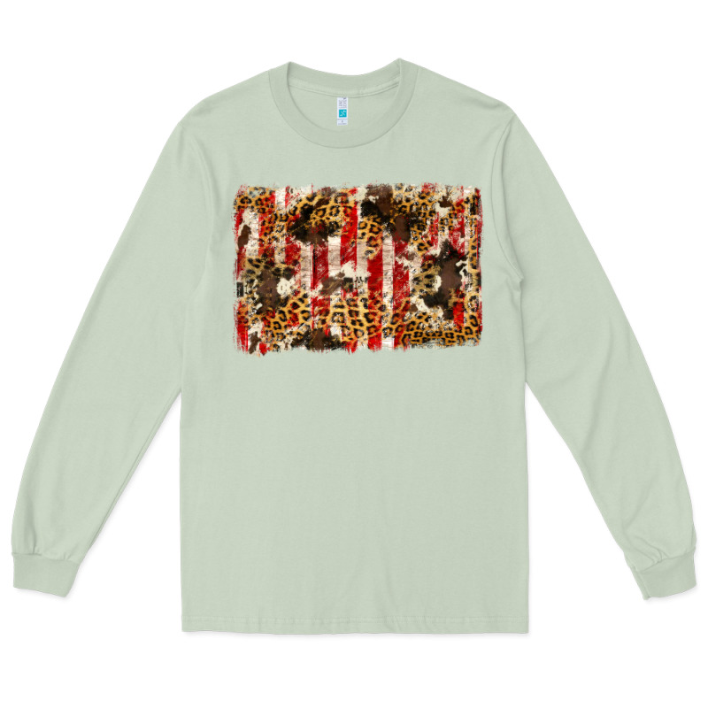 America, Cowhide, Leopard Backgraund Long Sleeve Tee by JahusDesignShop | Teevron