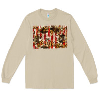 Mushroom america, cowhide, leopard backgraund Long Sleeve Tee - JahusDesignShop