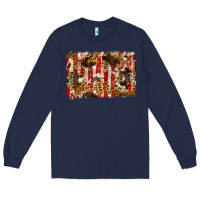 Navy america, cowhide, leopard backgraund Long Sleeve Tee - JahusDesignShop