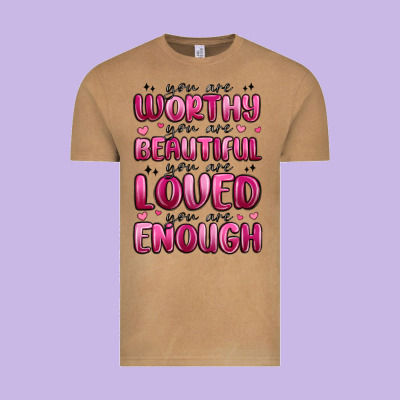 You Are Worthy You Are Beautiful Vintage Tee Designed By Maliassmallbusiness