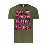 Vintage Olive you are worthy you are beautiful Vintage Tee - MaliasSmallBusiness