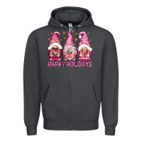 Smoke Happy holidays with gnomes Zipper Hoodie - NancyCooperArtShop