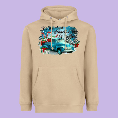 Its The Wonderful Time Of The Year Truck Heavyweight Hoodie Designed By Cowgirlartshop