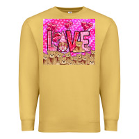 Antique Gold Love gnome with bear tumbler Valentine's Day Premium Sweatshirt - HowdyJamesFarm
