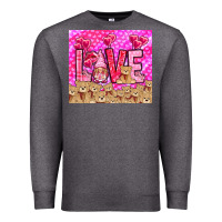 Charcoal Heather Love gnome with bear tumbler Valentine's Day Premium Sweatshirt - HowdyJamesFarm