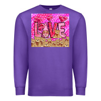 Purple Love gnome with bear tumbler Valentine's Day Premium Sweatshirt - HowdyJamesFarm