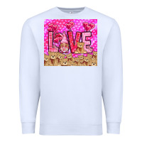 White Love gnome with bear tumbler Valentine's Day Premium Sweatshirt - HowdyJamesFarm