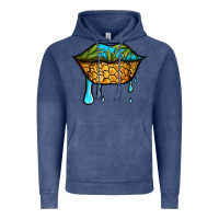 Vintage Denim summer vibes pineapple lips Vintage Hoodie - Jasminsmagicworld