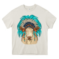 Cream charolais indian headdress Heavy Core Tee - JahusDesignShop