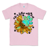 Bubblegum Pink life is better with dogs Classic Tee - NancyCooperArtShop
