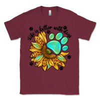 Burgundy life is better with dogs Classic Tee - NancyCooperArtShop
