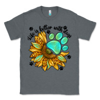 Charcoal Heather life is better with dogs Classic Tee - NancyCooperArtShop