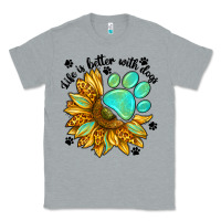 Heather Grey life is better with dogs Classic Tee - NancyCooperArtShop