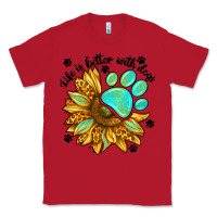 Red life is better with dogs Classic Tee - NancyCooperArtShop