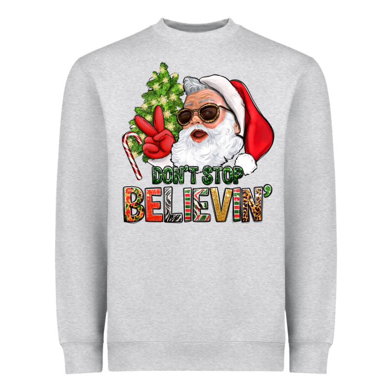 Don't Stop Believing Santa Heavyweight Sweatshirt by BundleAndBundleShop | Teevron