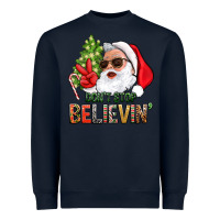 Navy Don't Stop Believing Santa Heavyweight Sweatshirt - BundleAndBundleShop
