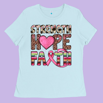 Strength Hope Faith Ladies Tee Designed By Jahusdesignshop