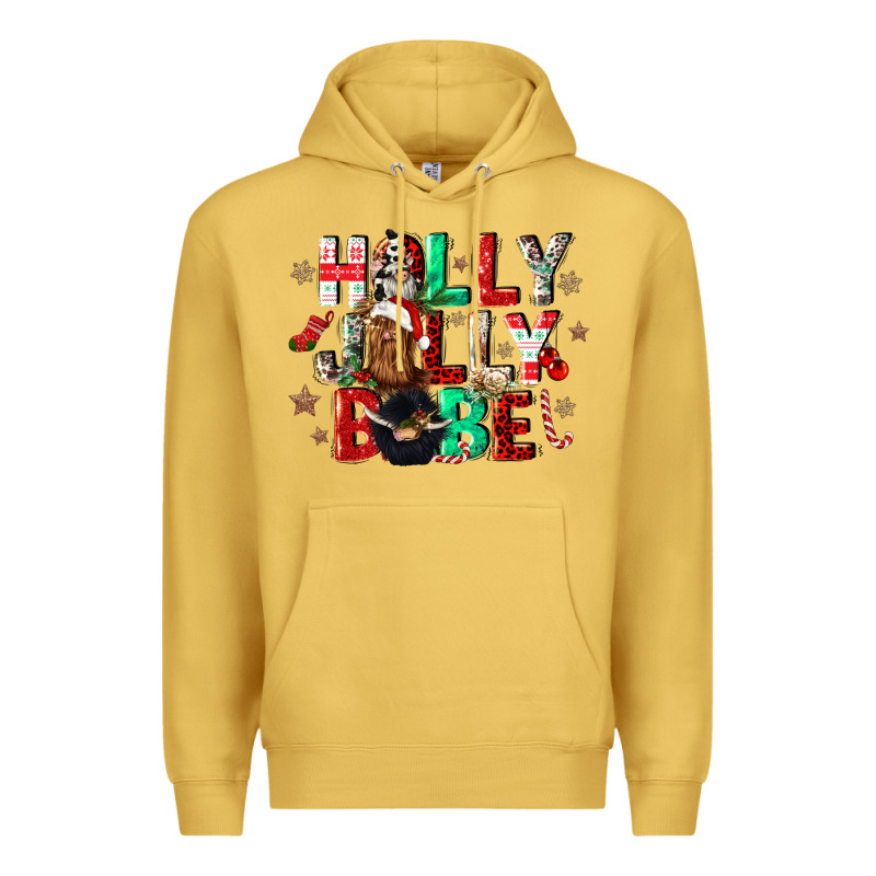 Holly Jolly Babe Premium Hoodie by CowGirlArtShop | Teevron