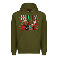 Army Green holly jolly babe Premium Hoodie - CowGirlArtShop