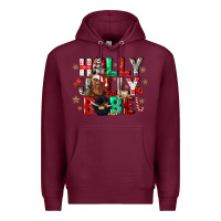 Burgundy holly jolly babe Premium Hoodie - CowGirlArtShop