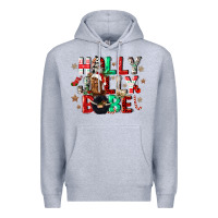 Heather Grey holly jolly babe Premium Hoodie - CowGirlArtShop