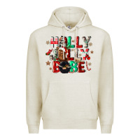 Oatmeal Heather holly jolly babe Premium Hoodie - CowGirlArtShop