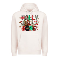 Pale Pink holly jolly babe Premium Hoodie - CowGirlArtShop