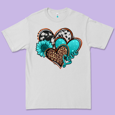 Love Turquoise Hearts Premium Tee Designed By Jasminsmagicworld