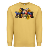 Antique Gold american mom skull Premium Sweatshirt - CowGirlArtShop