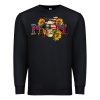 Black american mom skull Premium Sweatshirt - CowGirlArtShop