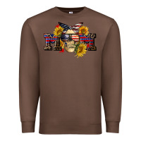 Chestnut american mom skull Premium Sweatshirt - CowGirlArtShop