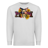 Dove Grey american mom skull Premium Sweatshirt - CowGirlArtShop