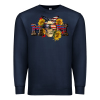 Navy american mom skull Premium Sweatshirt - CowGirlArtShop