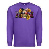 Purple american mom skull Premium Sweatshirt - CowGirlArtShop
