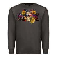 Smoke american mom skull Premium Sweatshirt - CowGirlArtShop