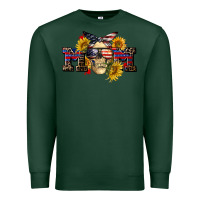 Sports Green american mom skull Premium Sweatshirt - CowGirlArtShop