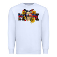 White american mom skull Premium Sweatshirt - CowGirlArtShop