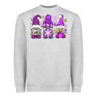 Heather Grey Purple Winter Gnomies Heavyweight Sweatshirt - BundleAndBundleShop