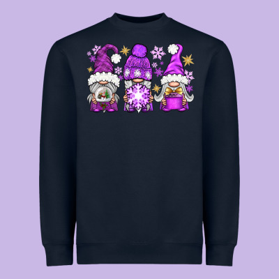 Purple Winter Gnomies Heavyweight Sweatshirt Designed By Bundleandbundleshop