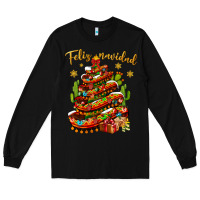 Black Christmas Feliz Navidad Long Sleeve Tee - BundleAndBundleShop