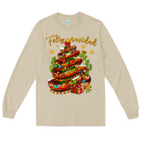 Mushroom Christmas Feliz Navidad Long Sleeve Tee - BundleAndBundleShop