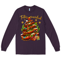 Plum Christmas Feliz Navidad Long Sleeve Tee - BundleAndBundleShop