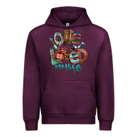 Mauve Wine One Loved Nurse Urban Hoodie - FaDigitalArtStudio